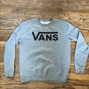 Vans Gray Crewneck Sweatshirt with Black Logo